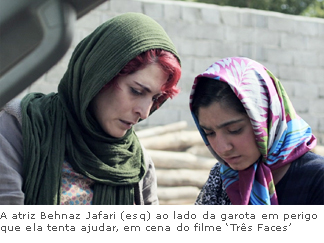 A atriz Behnaz Jafari, em cena do filme ‘Três Faces’